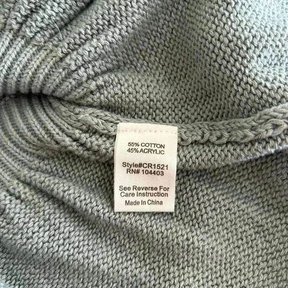 BLU PEPPER Ribbed Waist Sweater Top in Green Sage Small V Neck like new - Picture 9 of 10